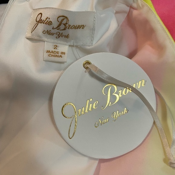 NWT Julie Brown NYC Leah Colorblock‎ Dress Orange Small - Picture 8 of 11